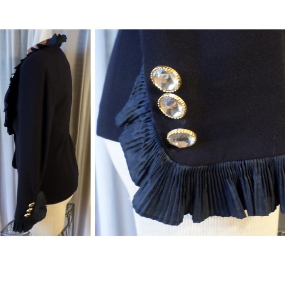 NEW Christian Dior 2 Elegant Black Silk Wool Small - Picture 5 of 8